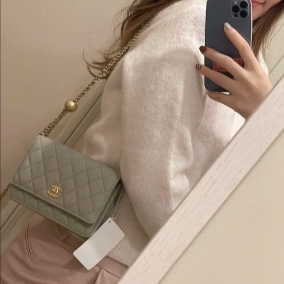 SOLD ❌ CHANEL Authentic RECEIPT Gray Pearl Crush Bag WOC - Picture 12 of 12